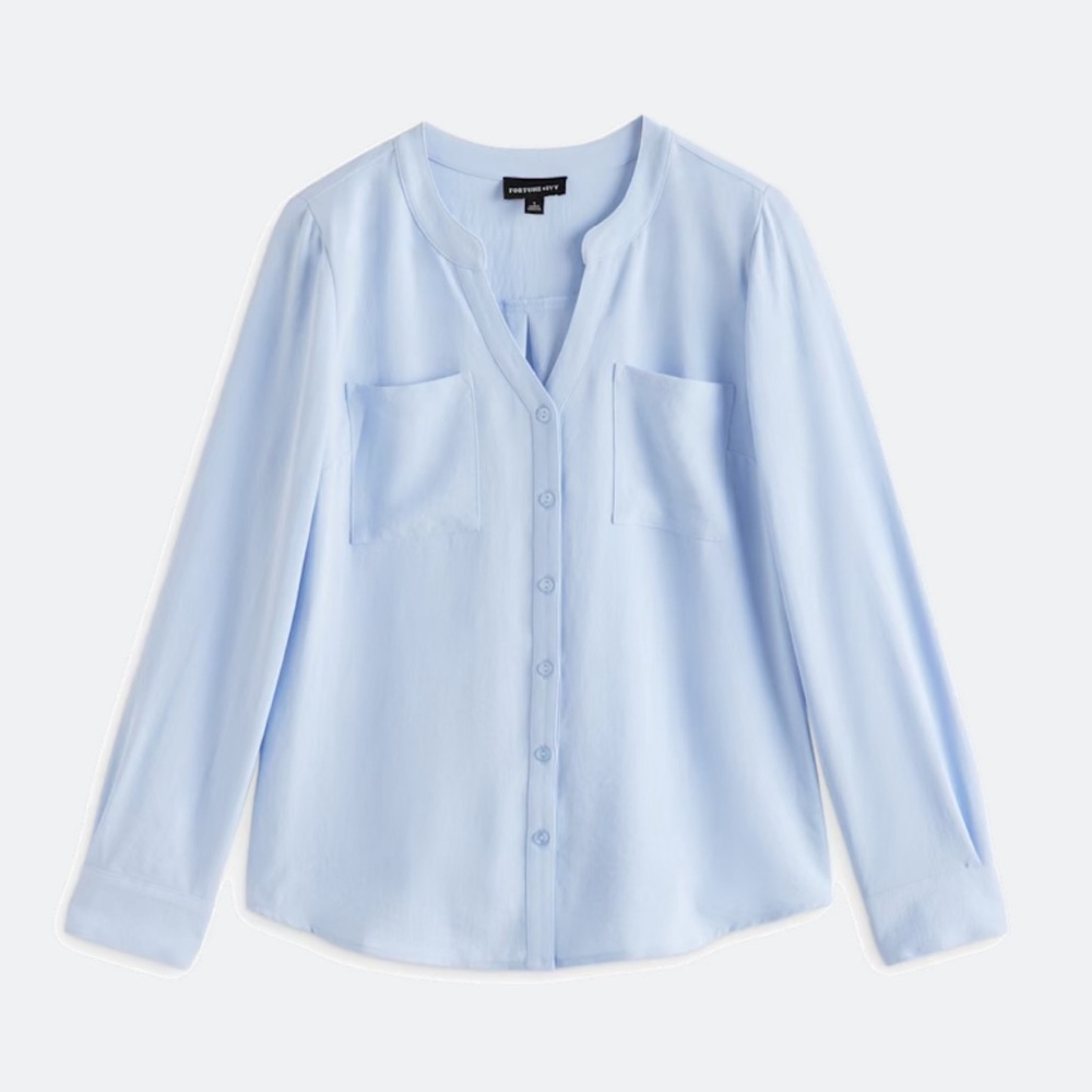 Fortune + Ivy Milan Two Pocket Blouse Size Large NWT